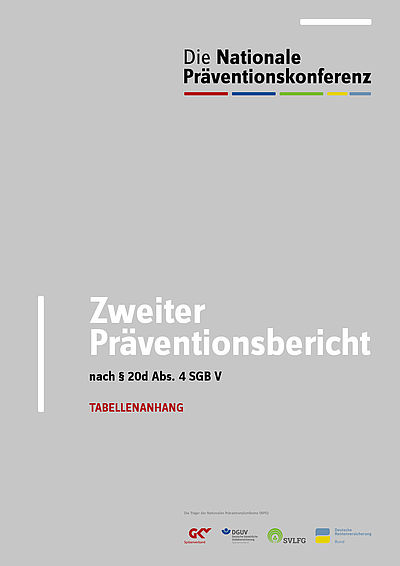 Cover des zweiten Präventionsberichts der NPK - Tabellenanhang